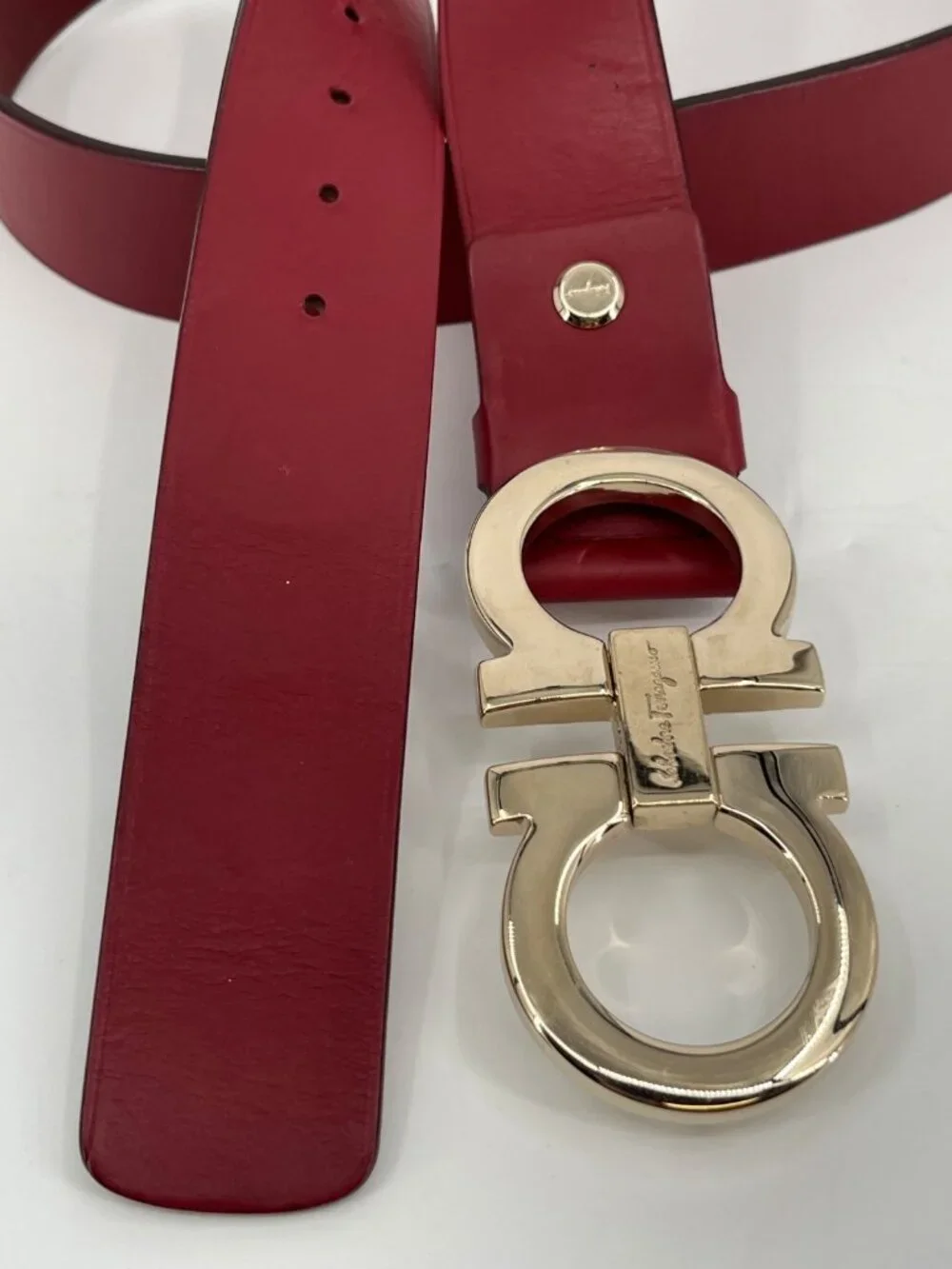 Salvatore Ferragamo Gancini Leather Belt - Pre Owned